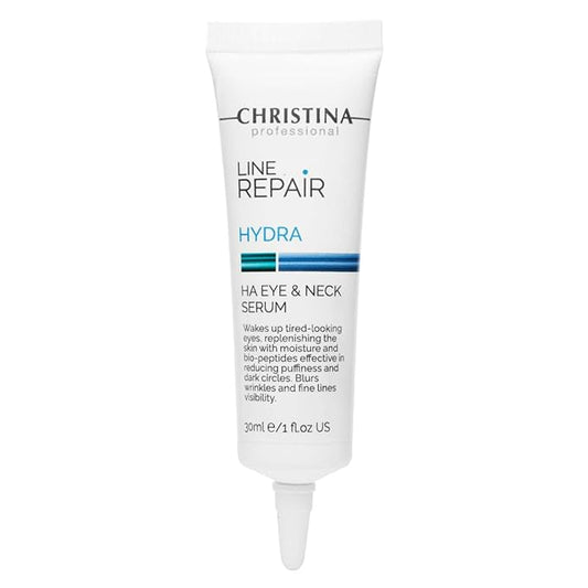 Christina Line Repair Hydra HA Eye & Neck Peptide Serum for Face with Hyaluronic Acid | Dark Circles Elimination | Anti-Aging Defense | Moisture Retention | Face Serum For Dry, Normal Skin