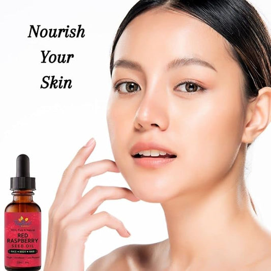 100% Pure Red Raspberry Seed Oil 1 oz, Premium Natural Oil for Face, Skin, Hair, Hands, Anti-Aging, Flavoring, Shaving, Pimples, Neck