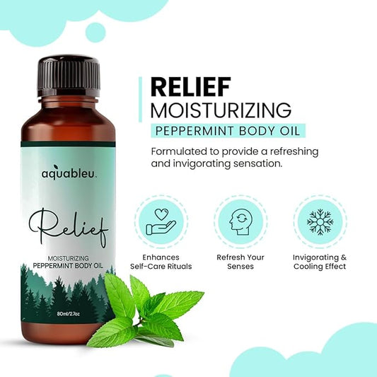 Peppermint Massage Oil – Aromatherapy Blend for Refreshing Relief – 80ml Bottle – Energizing and Rejuvenating – Great Gift for Women