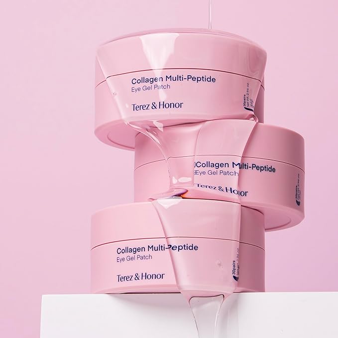 Peptide Collagen Under Eye Patches: Hydrogel Mask for Puffy Eyes Dark Circles Wrinkles Undereye Bags Fine Lines & Smile Lines - Korean Skin Care Deep Hydrating & Firming Eye Treatment, 30 Pairs