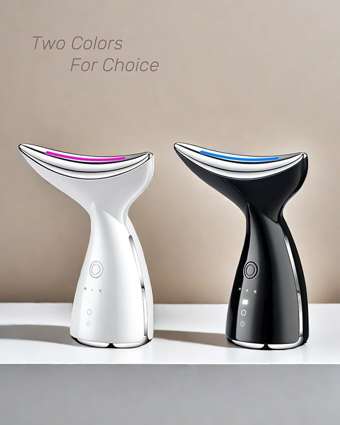 Face and Neck Massger for Skin Care Electric Face Neck Lifting Massager with 45℃ Heat & 3 Massage Modes for Wrinkles Facial Neck Massager (WHITE)