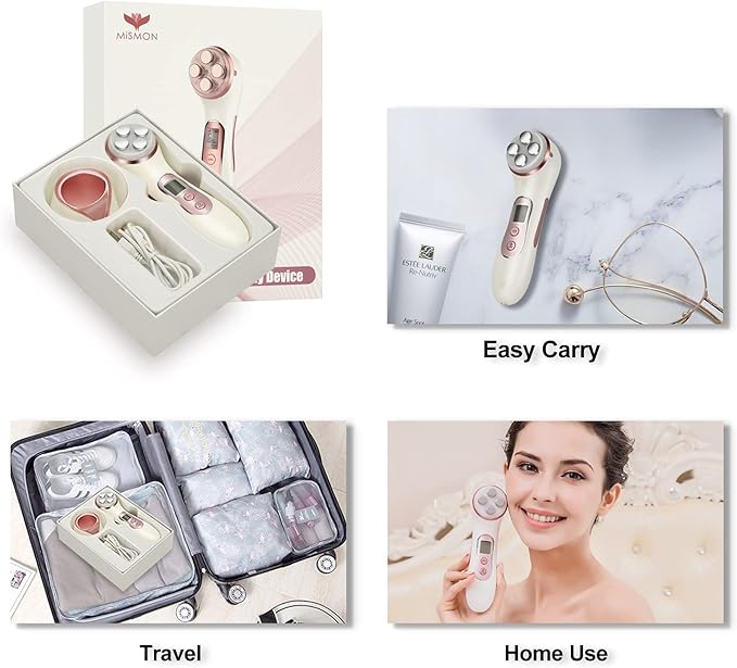 MiSMON High Frequency Facial Machine Light Theraphy Micro-current Device, 5 in 1 Multifunctional Facial Massager for Face