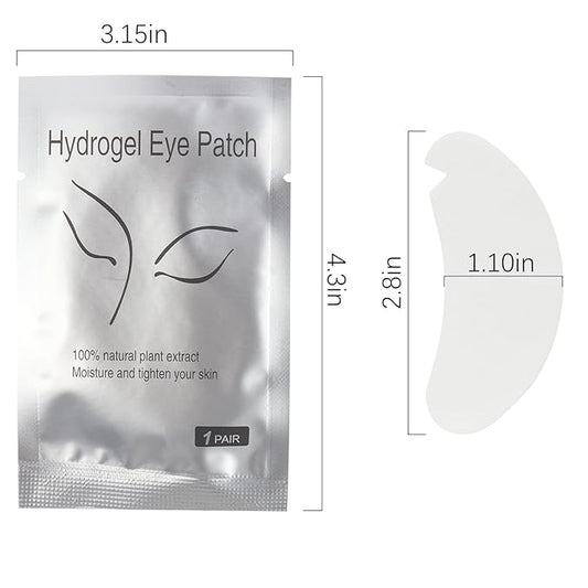 100 Pair V Shape Under Eye Gel Pads Hydrogel Eye Patches For Eyelash Extension, Lint Free Under Hydrogel Eye Mask Pads Lash Extension Supplies(Silver)