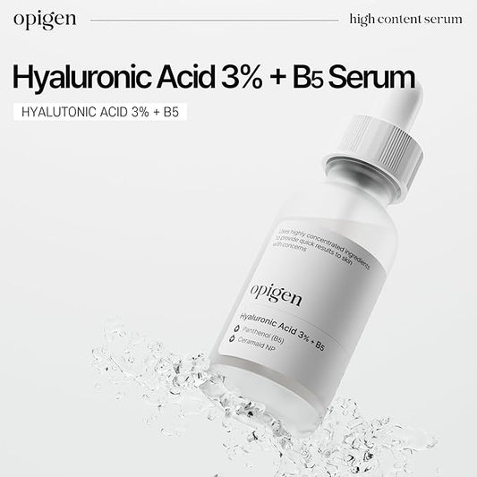 Hyaluronic Acid 3% + B5 Serum for Face with Panthenol, Ceramide, Intense Hydration, facial moisturizer, Visibly Plumped Skin 1oz Korean Skin Care