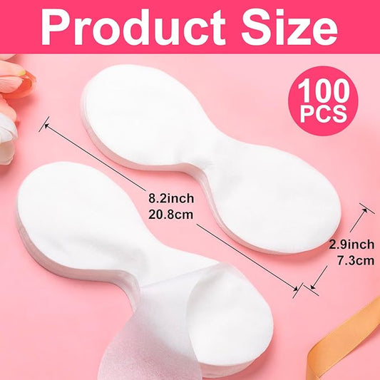 100 Sheets Disposable Non Woven Eye Mask, Cotton Eye Mask Paper, Eye Covers for Facials, Eye Masks for Skincare, Moisture Retention, Spa, Wrap