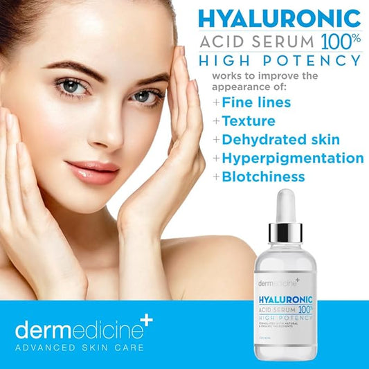 100% Pure Hyaluronic Acid Serum Anti Aging Serum Moisture and Hydration for Your Face 2oz