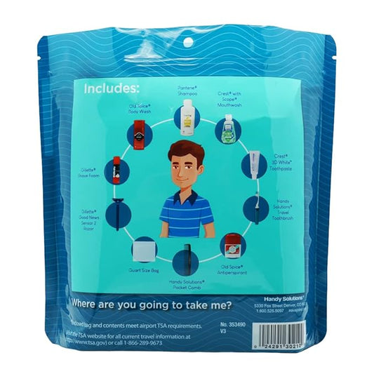 10 Piece Resealable Men's Travel Kit