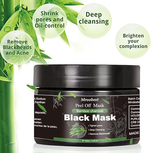 Peel Off Face Mask, Charcoal Peel Off Black Mask, Deep Cleansing Facial Mask, Facial Purifying and Clean Blackhead, for All Skin Types