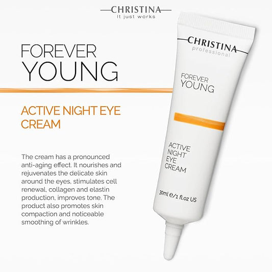'-CHRISTINA- Forever Young Active Eye Night Cream with Retinol | Avocado Oil Eye Cream | Rejuvenates, Moisturizes, and Nourishes the Skin 30ml
