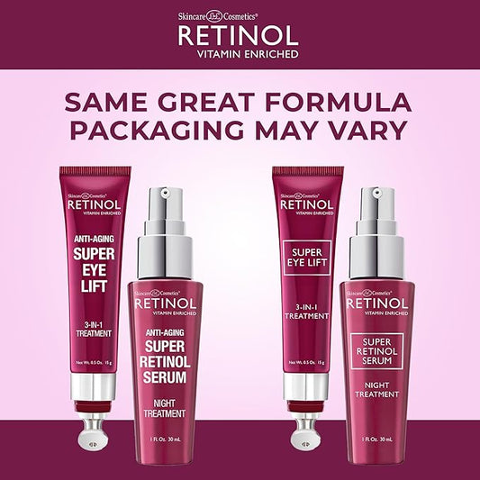 Retinol 6X Super Serum – Unique, Intensive Formula Accelerates Skin Renewal While You Sleep + Retinol Super Eye Lift - A luxurious 3-in-1 treatment fights the look of dark circles, wrinkles, and puffi
