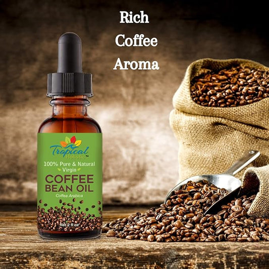 100% Pure Roasted Coffee Bean Oil (2 fl oz) - Virgin, Cold Pressed, Unrefined - Ideal Coffee Oil for Massage, Soap Making, Hair, Skin and Nails