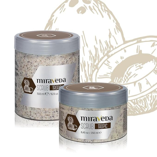 Miraveda by Italwax Tropic Scrub - 500ml / 16.9fl.oz – With exfoliating coconut shell particles – Ideal for the whole body