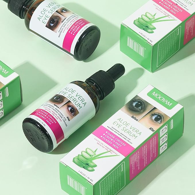Aloe Vera Eye Serum for Dark Circles,Deeply Moisturizing,Anti Aging, Smooth Fine Lines and Crows Feet,Tightening and Lifts Eye Skin,Enhance Skin Elasticity,Fragrance Free(1 OZ)