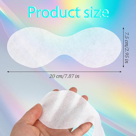 100 Sheets Disposable Non Woven Eye Care, Cotton Eye Mask Paper Paper Facial Eyes Pads Spa DIY Clear Eyes Mask Papers Beauty Sheets for Makeup Skincare Spa Wrap Moisture Retention