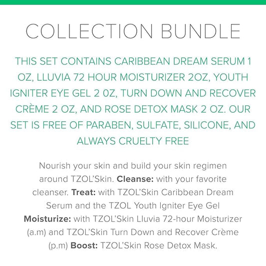 TZOL' SKIN Skin Collection Set- Essential Skincare Set, Vegan, Free of Paraben, Silicones, and Sulfates. Always Cruelty Free.