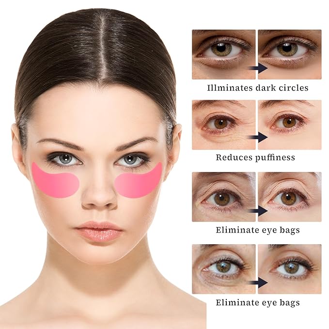 10 PCS Under Eye Patches, Reusable Eye Patches Silicone Patches Under Eye Mask Silicone Eye Patches Reusable Overnight for Dark Circles and Puffiness Effect to Reduce Wrinkles and Fine Lines Colorful