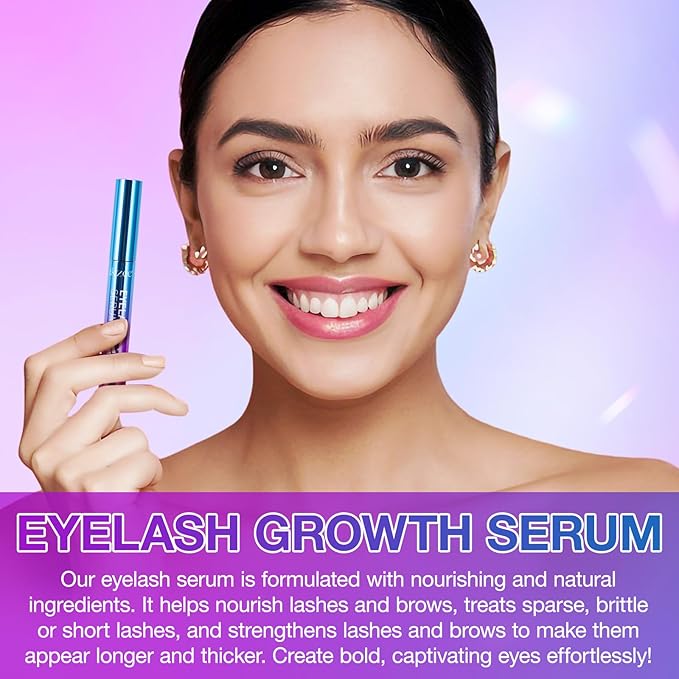 Premium Eyelash Growth Serum For Eyelash Growth Longer & Thicker, Lash Enhancing Serum With Premium All Natural Cold Pressed Castor Oil, 3 Month Supply, 5ml