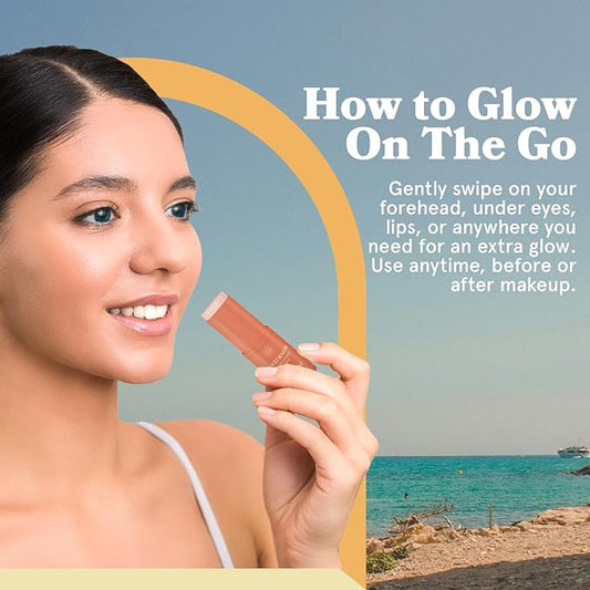 LE GUSHE All-in-One Face Balm Stick - Under Eye Brightener, Anti-Aging Under Eye Balm Stick with Salmon Roe Extract & Collagen - For Fine Lines & Wrinkles - Use on Face, Forehead, Neck