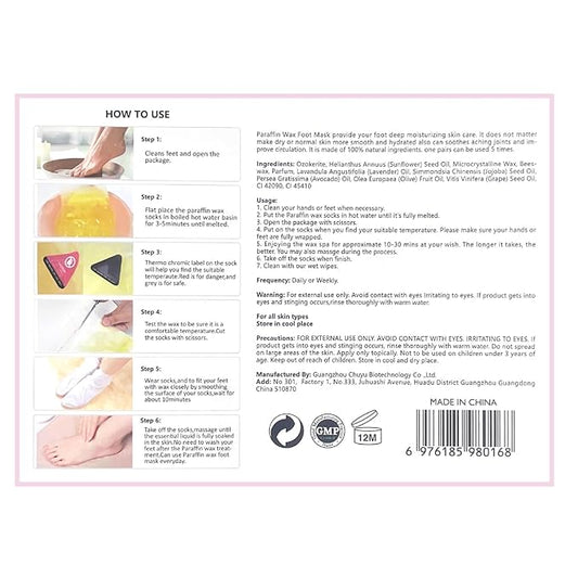 10-Minute Paraffin Hand & Foot Treatments, Self Contained Paraffin Wax Gloves and Booties Set for Intensive Hydration At Home (Honey)