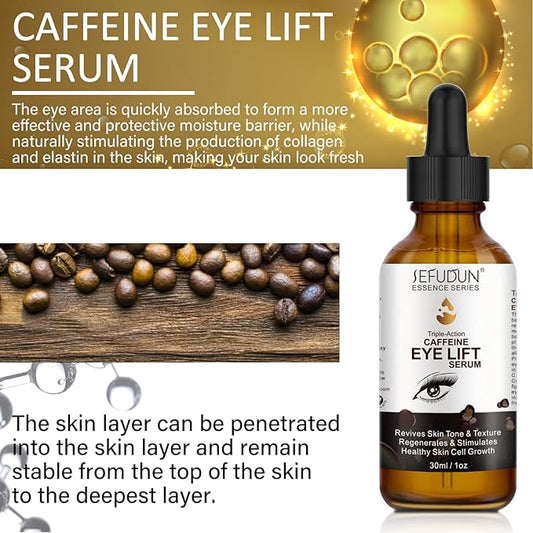 Caffeine Eye Serum + EGCG, Eye Serum for Dark Circles and Puffiness, Under Eye Serum Reduces Puffiness, Dark Circles, Under Eye Bags, Wrinkles and Fine Lines Around The Eyes, Under Eye Serum 30ml