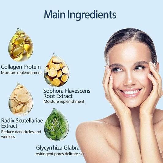 32 Pairs Eye Masks & Lip Mask, 24K Collagen Under Eye Patches for Dark Circles and Puffy Eyes, Reduce Lip Wrinkles, Anti Chapped & Remove Lip Dead Skin, Nourishes the Lip & Eye Skin (Gold)