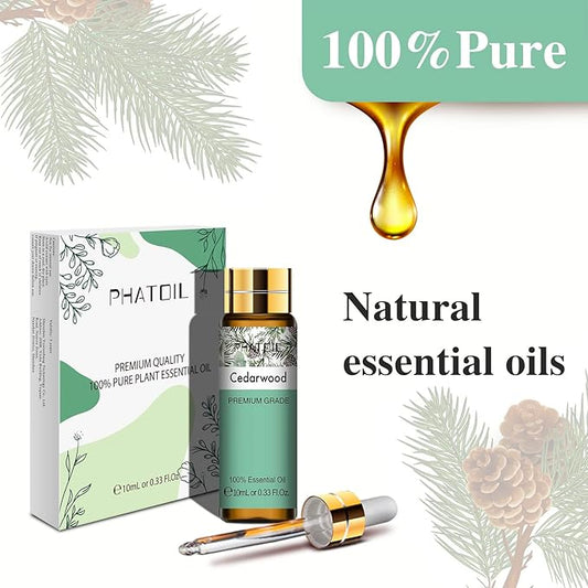 0.33FL.OZ Cedarwood Essential Oil, Pure Aromatherapy Essential Oils for Diffuser, Humidifier, Scented Oils for Soap, Candle, Bath Bombs Making (10ML)