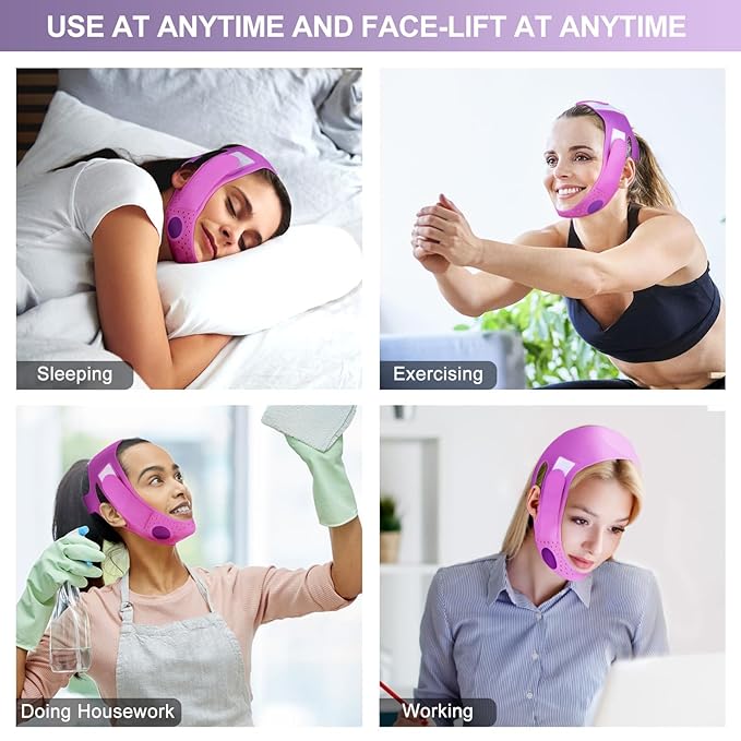 V-Line Mask Chin Up Mask V Shaped Face Mask Chin strap, Soft Silicone Chin Strap V Line Lifting Mask for Women,Jaw Exerciser