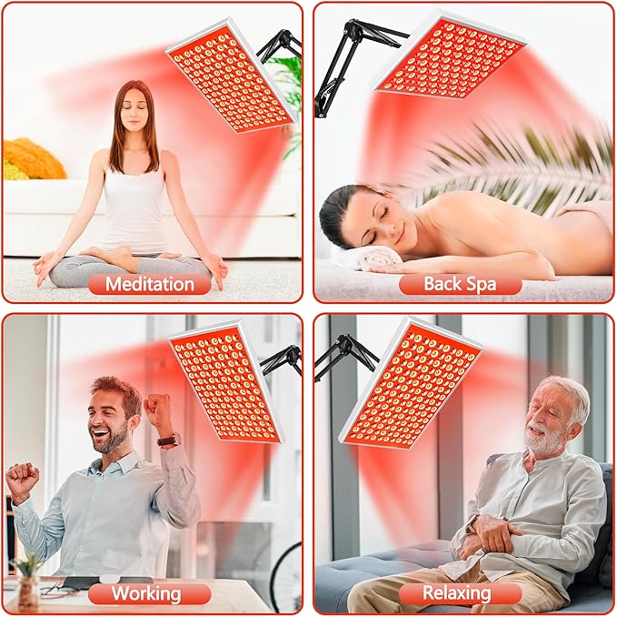 Red Light Therapy for Body Face, Infrared Light Therapy with Stand, Red Lights Therapy Lamp Panel, LED 660nm 850nm Near Infrared Redlight Therapy Device for Full Body Skin Home