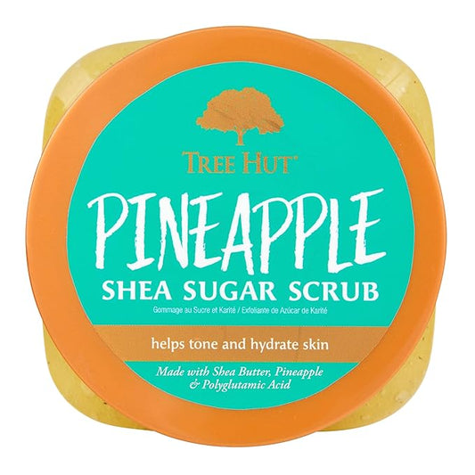 Tree Hut Pineapple Shea Sugar Scrub | Exfoliating Body Scrub Removes Dead, Dry Skin for a Soft & Hydrated Feel | Nourishing Essential Body Care | 18 fl oz.