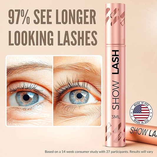 LeVaye Cosmetics Show Lash Eyelash Serum for Longer, Thicker, Gorgeous Looking Lashes, Cruelty Free Lash Serum