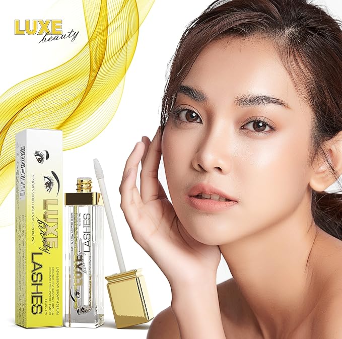 Luxe Beauty Lashes Eyelash Growth Serum - Longer, Fuller, Lush Lashes and Eyebrows - all Natural Lash and Thicker Eyelashes and Fuller Eyebrows - 0.23 ounce