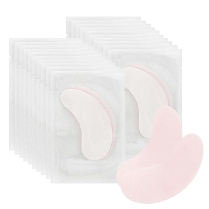 100 Pairs Hydrogel Under Eye Gel Patches Lint Free Eye Lash Pads Eyelash Extension Tool Mask Eyepads, Transparent/Pink