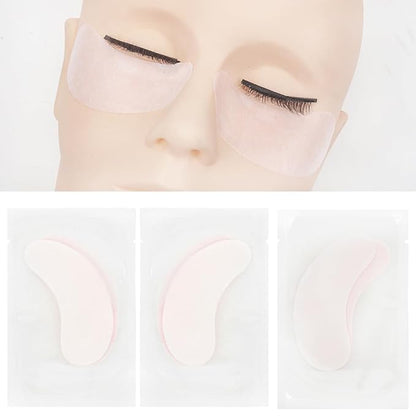 100 Pairs Hydrogel Under Eye Gel Patches Lint Free Eye Lash Pads Eyelash Extension Tool Mask Eyepads, Transparent/Pink
