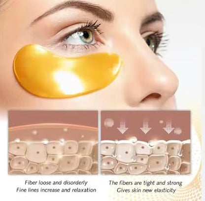 eye mask, collagen skin care products, eye patches for puffy eyes, eye masks for dark circles and puffiness, and 24k gold under eye patches (30 pairs)