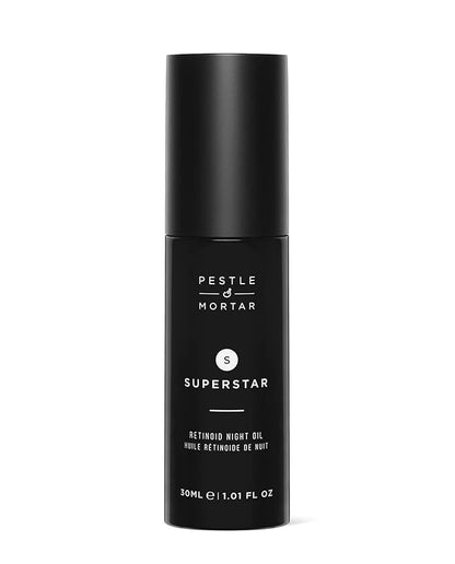 Pestle & Mortar Superstar 2% Retinoid Night Oil, Overnight Face Serum, Anti Aging, Reduces Wrinkles & Fine Lines with Vitamin E, Vitamin C and organic oil 1 Fl Oz
