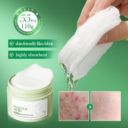 1 PC Salicylic Acid Cotton Pads Salicylic Acid Mask, Purifying Oil Control Deep Cleansing Soothing Mask For Face, 110g