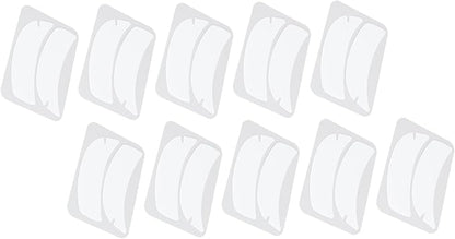 10 Pairs Reusable Silicone Under Eye Gel Pads for Eyelash Extensions, Flexible Notch Design Eyelash Extension Patches for Salons Individuals Schools (White)