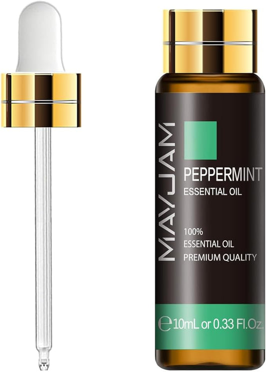 Peppermint Essential Oil, MAYJAM 10ML/0.33FL.OZ Premium Peppermint Oils for Soap Candle Making, Diffuser, Bedroom, Living Room, Office