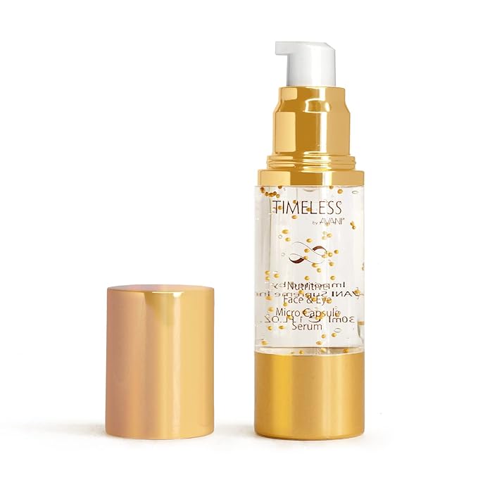 Timeless by AVANI Face & Eye Micro Capsule Serum, Blend of Dead Sea Minerals, Plant Extracts, and Vitamin A, C & E ,Active Enzymes for Smooth & Hydrated Skin - 1 fl. oz