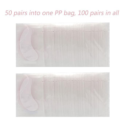 100 Pairs Set Under Eye Pads Disposable Eye Gel Patches for Eyelash Extensions Tool Kit, Pink Film