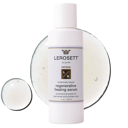 LEROSETT Serum for Acne Scarring Healing, Pimples, Redness, Breakouts, Blemishes, Hydrate & Soothes Irritated Skin, Natural Serum. Spa-Grade, Plant Based, Concentrated - 4 oz