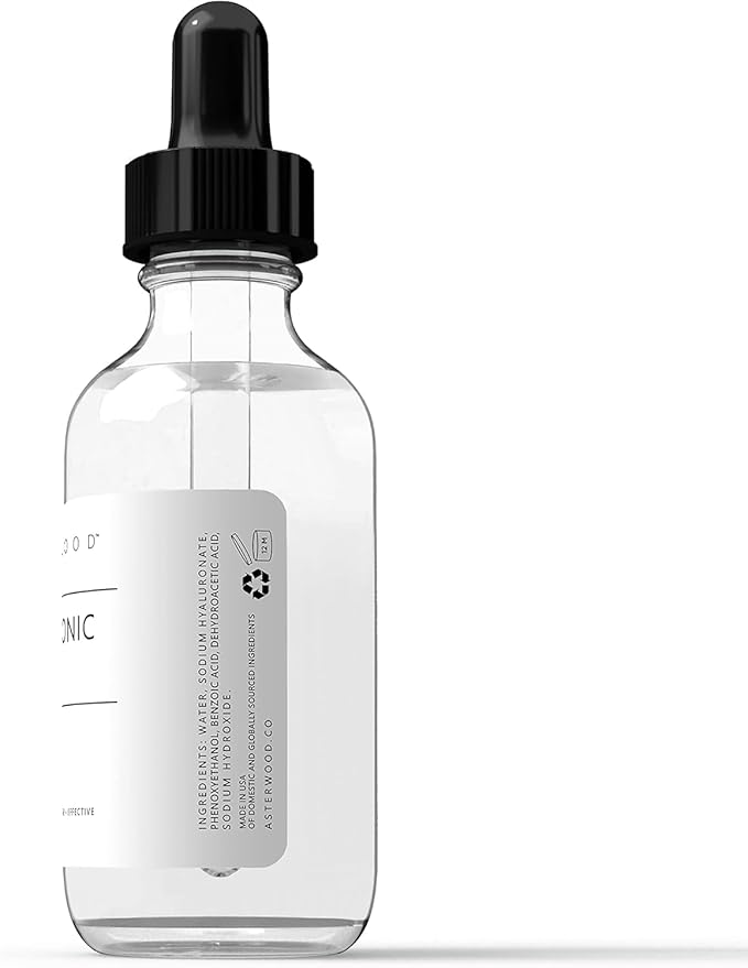 Asterwood Hyaluronic Acid Serum for Face - Plumping, Anti-Aging, Hydrating - Fragrance-Free - 1 Fl Oz