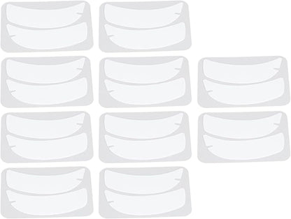 10 Pairs Reusable Silicone Under Eye Gel Pads for Eyelash Extensions, Flexible Notch Design Eyelash Extension Patches for Salons Individuals Schools (White)