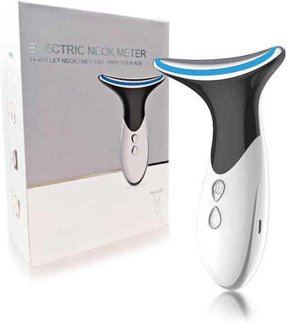 JINGYAN Neck Face Massager,3 Colour Modes and Vibration Skin Care Beauty Device,Face, Eye, Neck Skin Care Tools