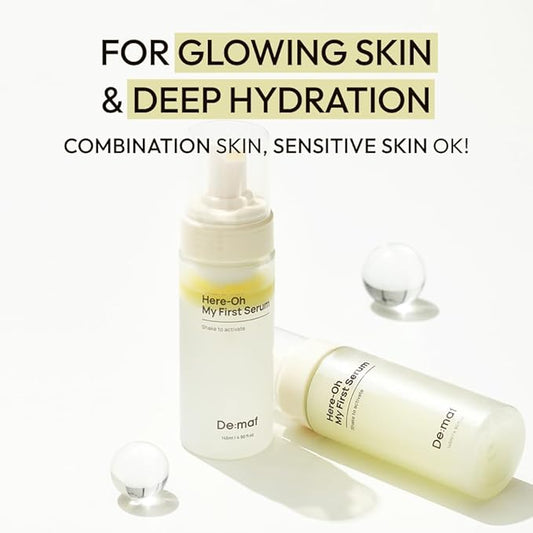 Here-Oh My First Hydrating Serum with Hyaluronic Acid | Bubble Texture Face Serum for Skin Barrier Repair and Glowing Skin | Korean Serum for Dry Skin & Sensitive Skin (4.90 fl oz)