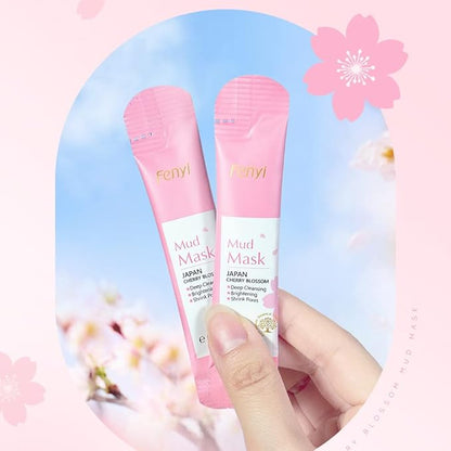 1 Pack Of 20 PCS Japan Flower Individual Package Facial Mud Mask, Deep Cleansing Refining Skin, Even Skin Complexion, Purifying Mud Mask Clay Mask