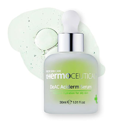tHermoCEUTICAL DeAC Aciderm Serum - Targeted Adult Acne Solution, Sebum Reduction, Oil-Water Balance, Glowing Skin Promoter, Optimal Hydration Care, Lightweight & Refreshing Formula, 1.01 fl. oz