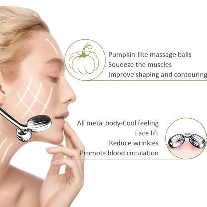Yeamon Gua Sha Facial Tools and Face Roller Set, Facial Massage Tool for Women’s Skincare Routine,Cooling Stainless Steel Face Sculpting Eyes Roller Guasha for Daily Use or Self-Care Gift for Women
