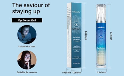 5% Caffeine Eye Serum, Anti-Aging Hydrating Eye Serum with 360° Massage Ball,Caffeine Eye Roller Reduce Wrinkles and Fine Lines,Under Eye Roller Cream for Dark Circles and Puffiness