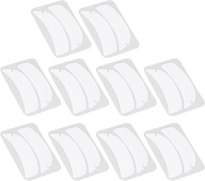 10 Pairs Reusable Silicone Under Eye Gel Pads for Eyelash Extensions, Flexible Notch Design Eyelash Extension Patches for Salons Individuals Schools (White)